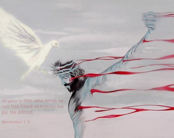 FREEDOM IN CHRIST #1: Focusing on the blood of Christ shed for us and the Spirit of Peace - Art Print