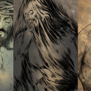 MORTE - SEPOLTURA - RESURREZIONE: Su misura, Biglietti di Auguri Concertina; raffigurante la morte, la sepoltura e la risurrezione di Cristo