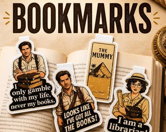 The Mummy Inspired Magnetic Bookmarks, Rick O'Connell Fan Gift, Booktok Reader Accessory