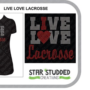 LIVE LOVE Lacrosse Fully Customizable SPANGLE Rhinestone Design - Etsy