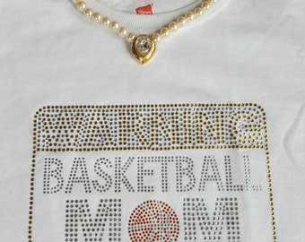 SALE! Danger Basketball Mom, will shout loudly, Full rhinestone design, Fun,  Ladies tshirts, Birthday gift, Women's Clothing, CLEARANCE,