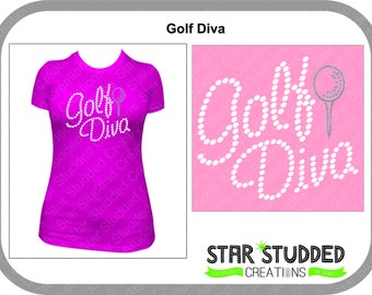 Golf Tournament Shirt GOLF DIVA Spangle shirt Bling Bling Bling on the tee!!!