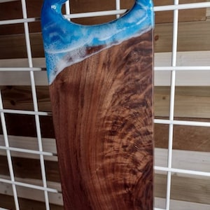 Charcuterie Board, Cheese Board, Black Walnut Serving Board with Resin wave