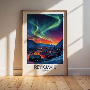 Reykjavik - Iceland Travel Poster - Wedding Gift - Birthday Gift - Wall Art - Travel Prints