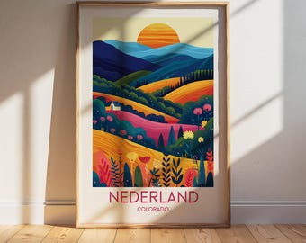 Nederland Colorado Travel Poster: Retro Vintage Wall Art Print