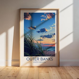 Outer Banks - North Carolina Travel Poster - Wedding Gift - Birthday Gift - Wall Art - Travel Prints