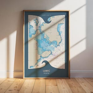 Lubec - Carta/pôster marítimo NOAA do Maine Nautical. Arte de parede náutica. Presente de aniversário. Presente náutico. Presente de casamento. Presente para velejadores.