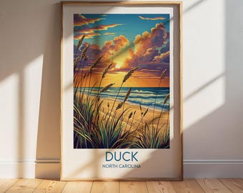 Duck North Carolina Travel Poster: Retro Vintage Wall Art Print