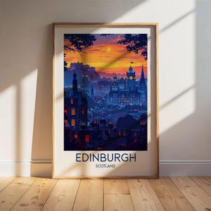 Edinburgh - Scotland Travel Poster - Wedding Gift - Birthday Gift - Wall Art - Travel Prints