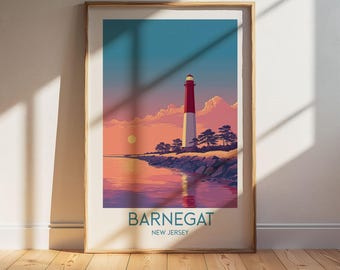 Barnegat New Jersey Travel Poster: Retro Vintage Wall Art Print