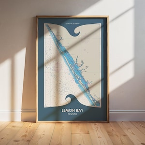 Lemon Bay - Englewood - Carta/Póster Náutico de la NOAA de Florida. Arte mural náutico. Regalo de cumpleaños. Regalo náutico. Regalo para navegantes.