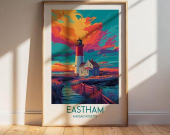 Eastham Massachusetts Travel Poster: Retro Vintage Wall Art Print