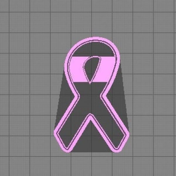 Cancer Awareness Ribbon with center cut out cookie and fondant cutter