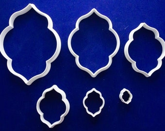 Set of six Moroccan tile or plaque polymer clay cutters