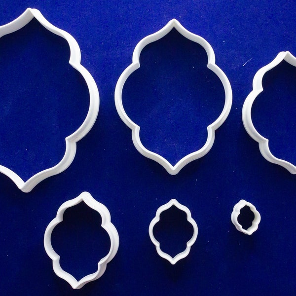 Set of six Moroccan tile or plaque polymer clay cutters