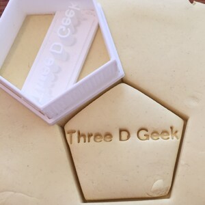 Personalized Pentagon shaped cookie cutter with name or words imprint