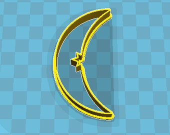 Moon with star cutout cookie and fondant cutter