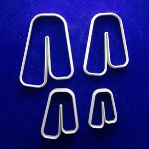 SET of FOUR Asymmetrical Arched pendant polymer clay cutters