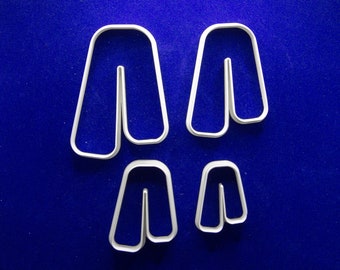 SET of FOUR Asymmetrical Arched pendant polymer clay cutters