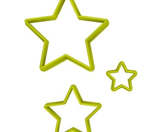 Set of three tiny star shaped polymer clay cutters