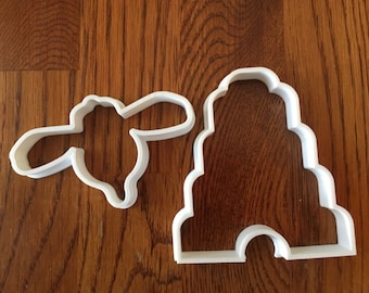Bee and Beehive set of two cookie and fondant cutters
