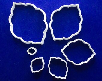 Set of six Moroccan tile or plaque polymer clay cutters