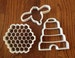 Bee, Beehive, and Honeycomb Set of three cookie and fondant cutters 