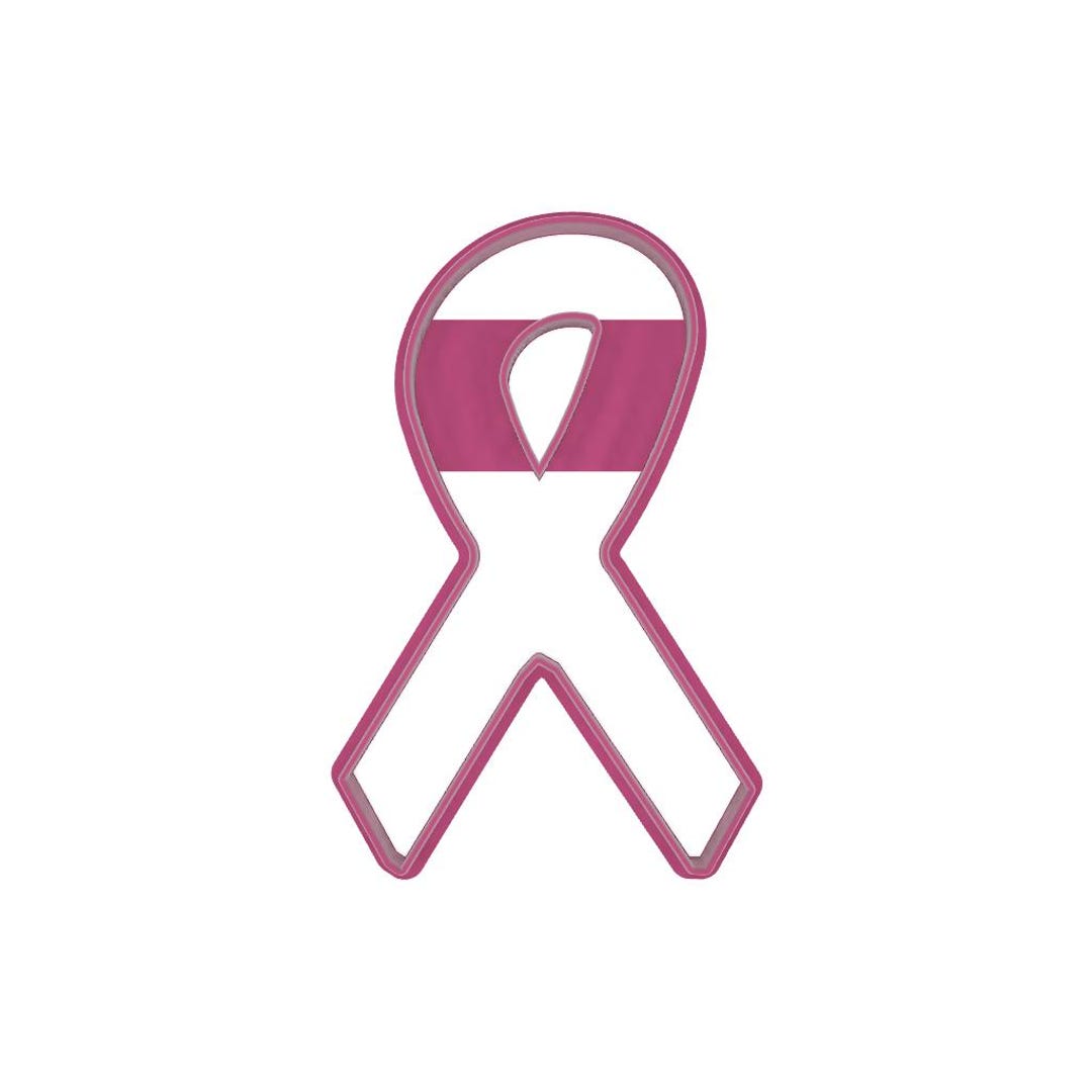 Cancer Awareness Ribbon With Center Cut Out Cookie and Fondant Cutter ...