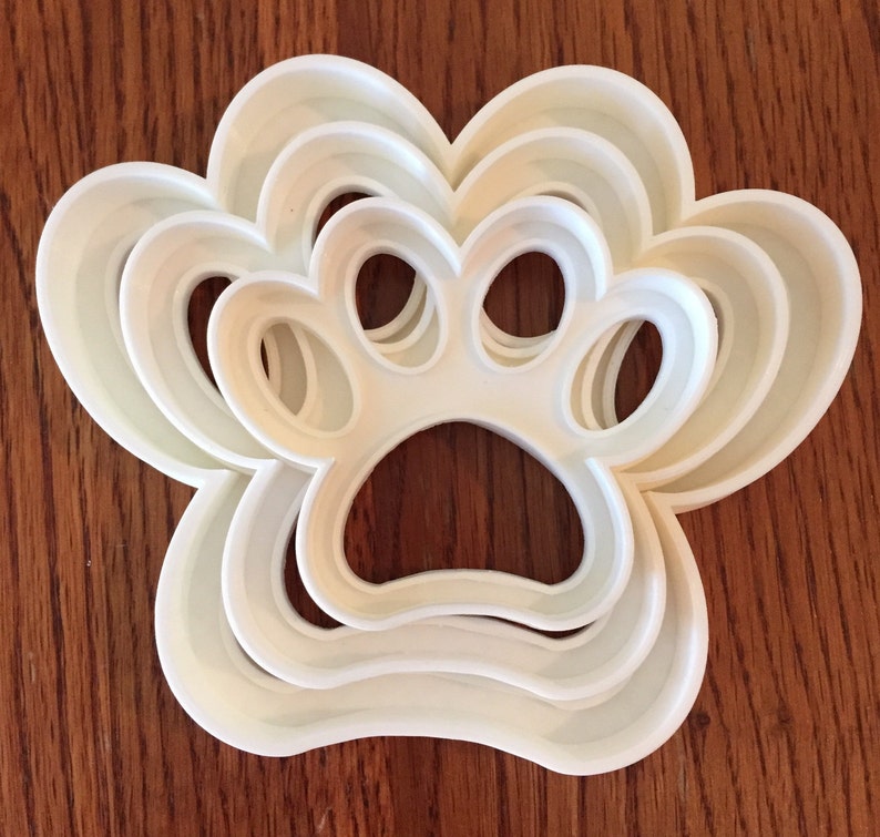 Set of THREE Paw Print Cookie and Fondant Cutters 2 3 and Etsy