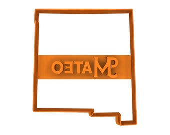 Personalized New Mexico shaped cookie cutter with name imprint