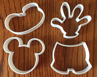 Mickey Mouse four piece set of cookie and fondant cutters