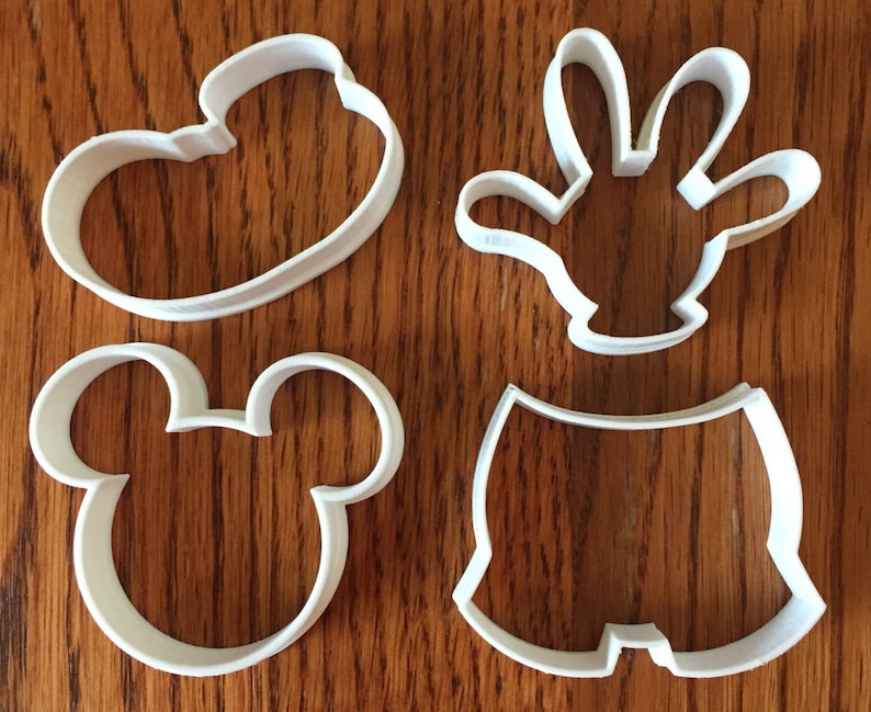 Mickey Mouse Four Piece Set of Cookie and Fondant Cutters Etsy