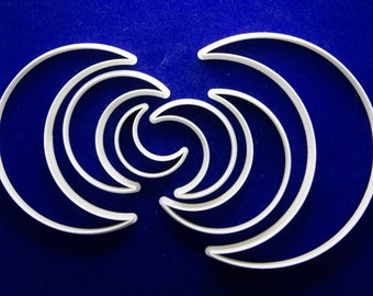 Set of Six Crescent Moon polymer clay cutters