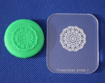 Sello de estampado de acrílico Mandala para arcilla polimérica, fondant u otros sustratos blandos #1095