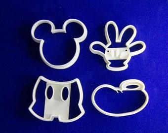 Mickey Mouse four piece set of cookie and fondant cutters