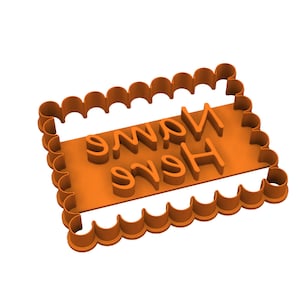 Scalloped rectangle PERSONALIZED cookie and fondant cutter