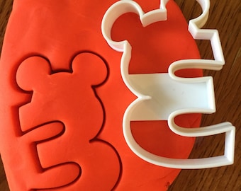 Number Three with Mickey Mouse Ears cookie and fondant cutter