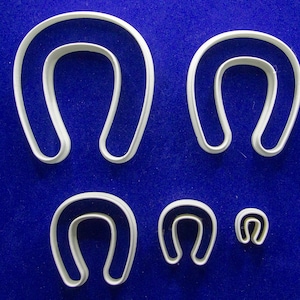 Set of five horseshoe arch shaped polymer clay cutters