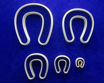 Set of five horseshoe arch shaped polymer clay cutters