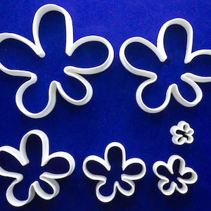 Set of Six irregular paint splat shaped polymer clay cutters