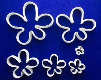 Set of Six irregular paint splat shaped polymer clay cutters