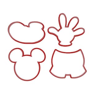 Mickey Mouse four piece set of cookie and fondant cutters