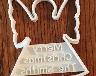Personalized Angel cookie cutter with name imprint