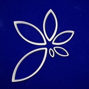 Set of six narrow abstract leaf shaped polymer clay cutters