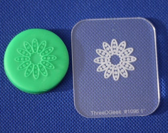 Mandala Acrylic Debossing stamp for polymer clay, fondant, or other soft substrates #1096