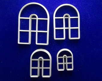 SET of FOUR Arched pendant polymer clay cutters