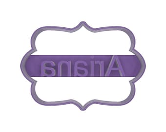 Personalized Plaque Shaped cookie cutter with name imprint