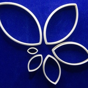 Set of six abstract leaf shaped polymer clay cutters