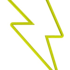 Puede incluir: Un objeto en forma de rayo amarillo brillante sobre un fondo blanco. El objeto tiene una apariencia redondeada y tridimensional, con un contorno liso y s&oacute;lido. El dise&ntilde;o es simple y gr&aacute;fico.