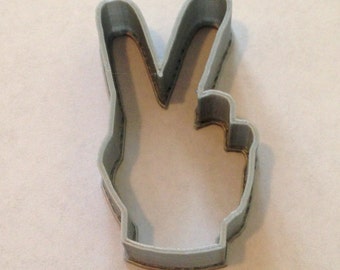 Peace hand sign cookie and fondant cutter